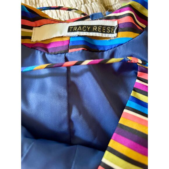 Tracy Reese Multicolor Striped Silk Party Cocktail Dress— Size XS / Small - Picture 4 of 6